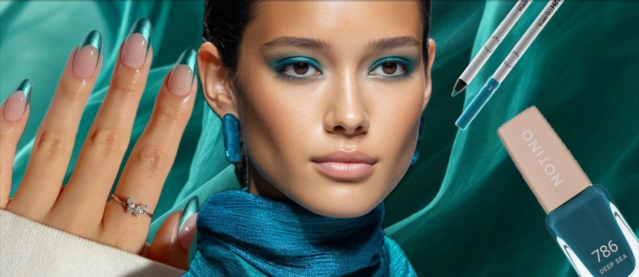 Farba roka 2026: Transformative Teal – symbol rovnováhy a premeny, ktorý skvelo vynikne v líčení očí aj na nechtoch.